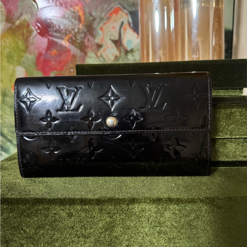 Louis Vuitton Glossy Black Monogram Wallet